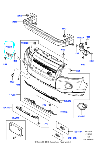 Front Bumper Mounting Bracket - Freelander 2 L359 (LR002152)