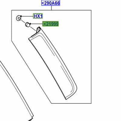 Pillar Moulding Grommet - Range Rover Evoque L538 (LR002229)