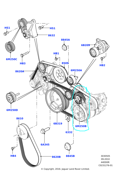 Idler Pulley, 80mm (4.4 V8) - Range Rover L322 (LR025083)