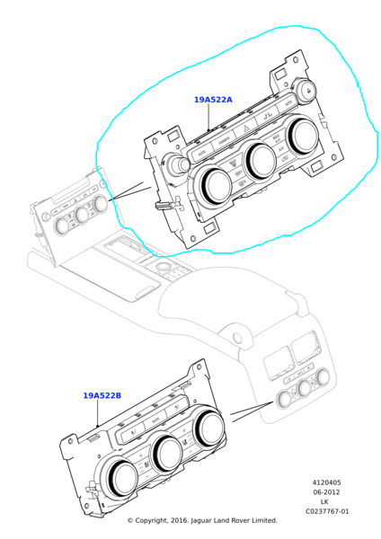 Dash Heater Control Unit - Range Rover L405 (LR053581)