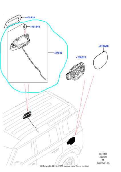 Fuel Tank Filler Pipe Housing - Defender (LR129819)