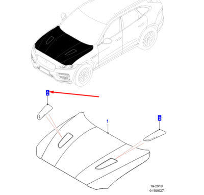 Bonnet Vent Trim - Jaguar F-Pace X761 (T4A37884)